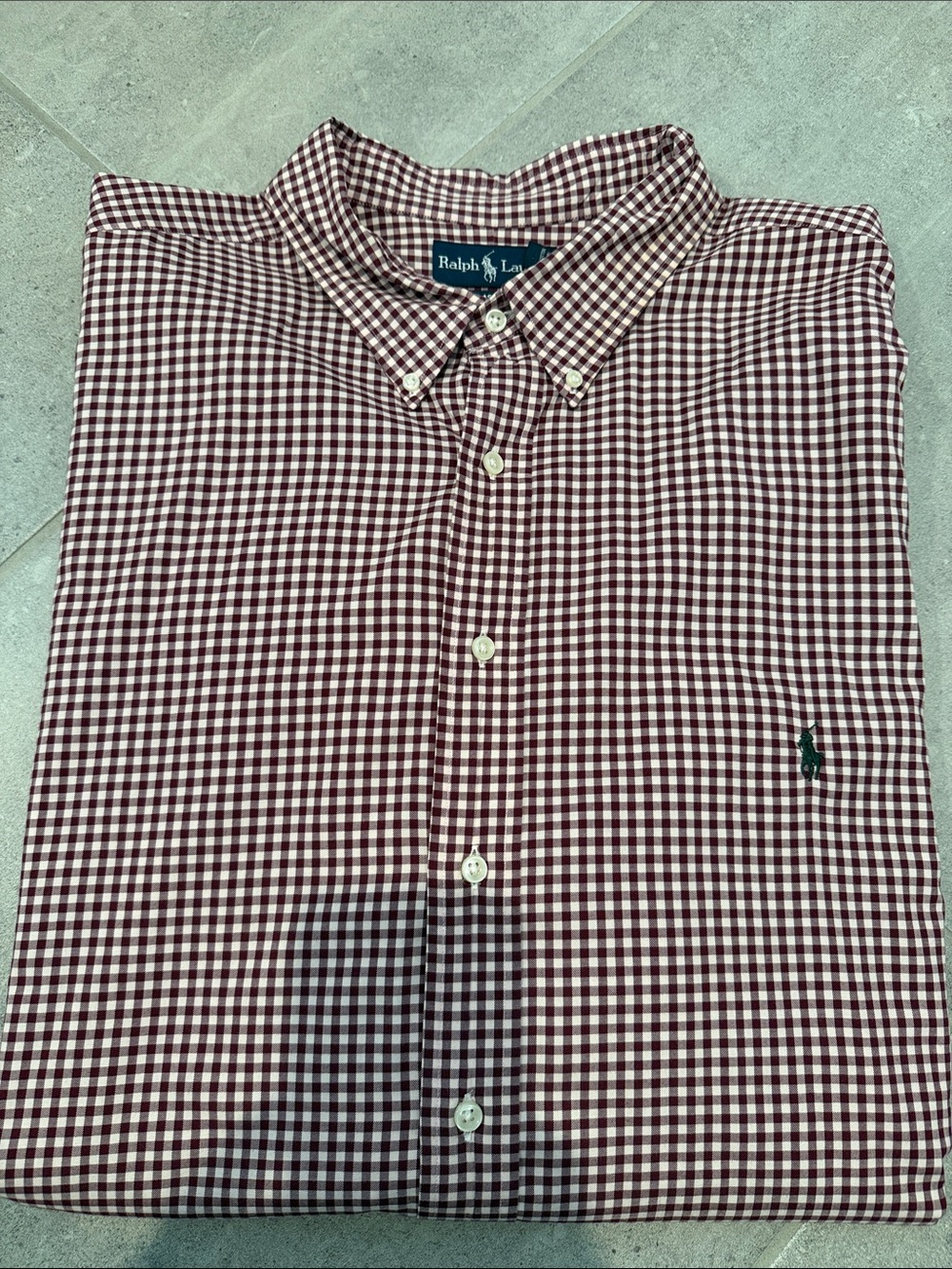 Ralph Lauren Men’s Button Down Big & Tall Burgundy Check Shirt Size 3XLT